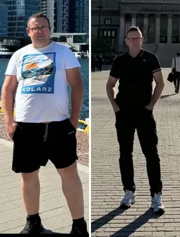 Mariusz przed i po udziale w Projekcie Metamorfoza